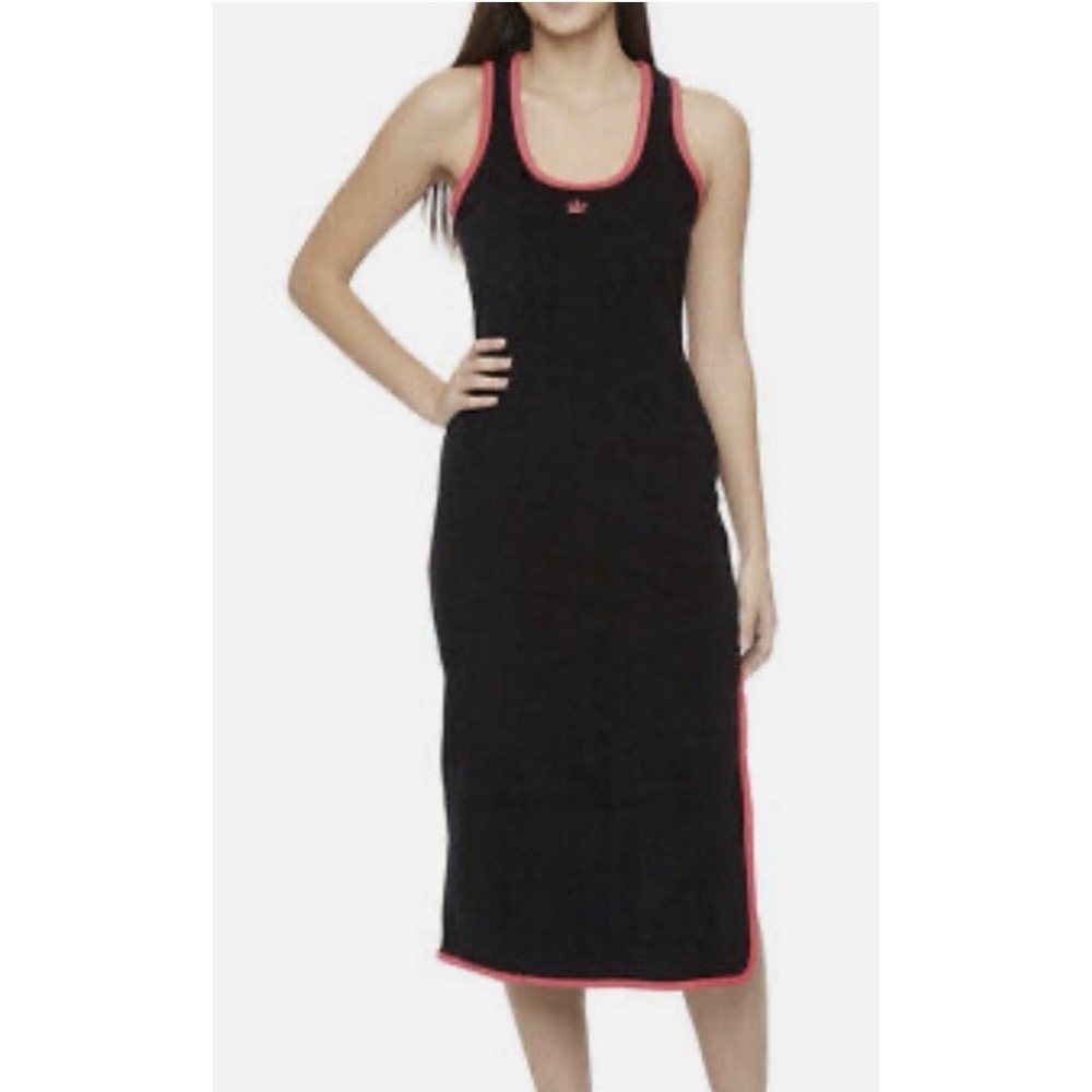 Juicy Couture Large Pink & Black Terry cloth Beach Tankini Dress Cover Up